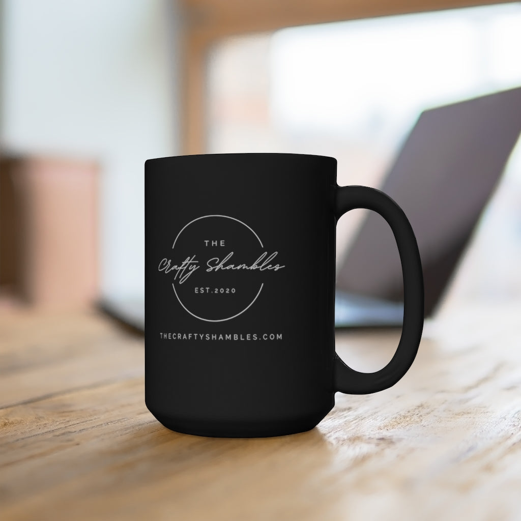The Crafty Shambles Black Mug 15oz