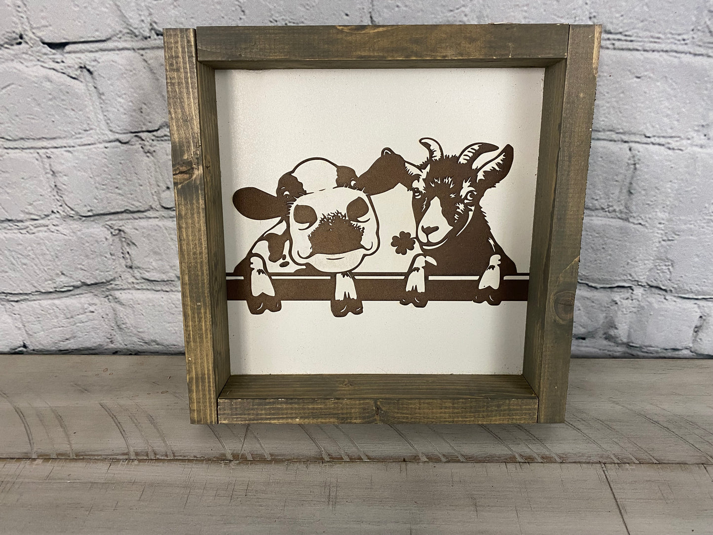 Cow and Goat - Farmhouse Decor - Funny Decor Sign
