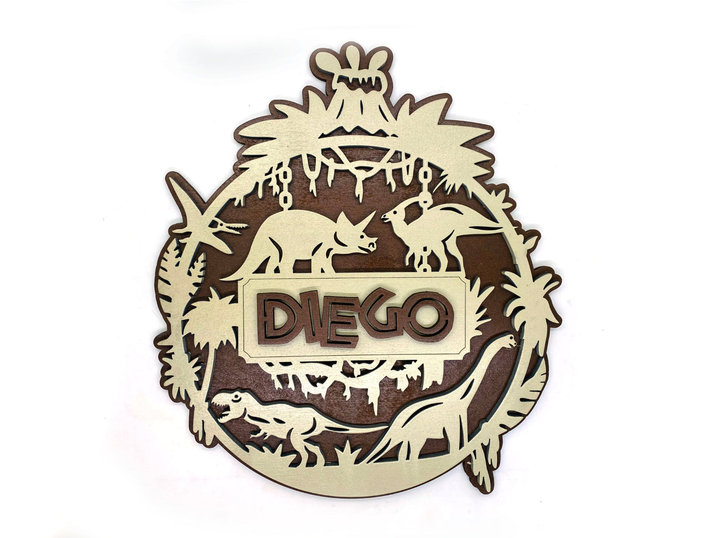 Dinosaur Personalized Child Bedroom Round Sign