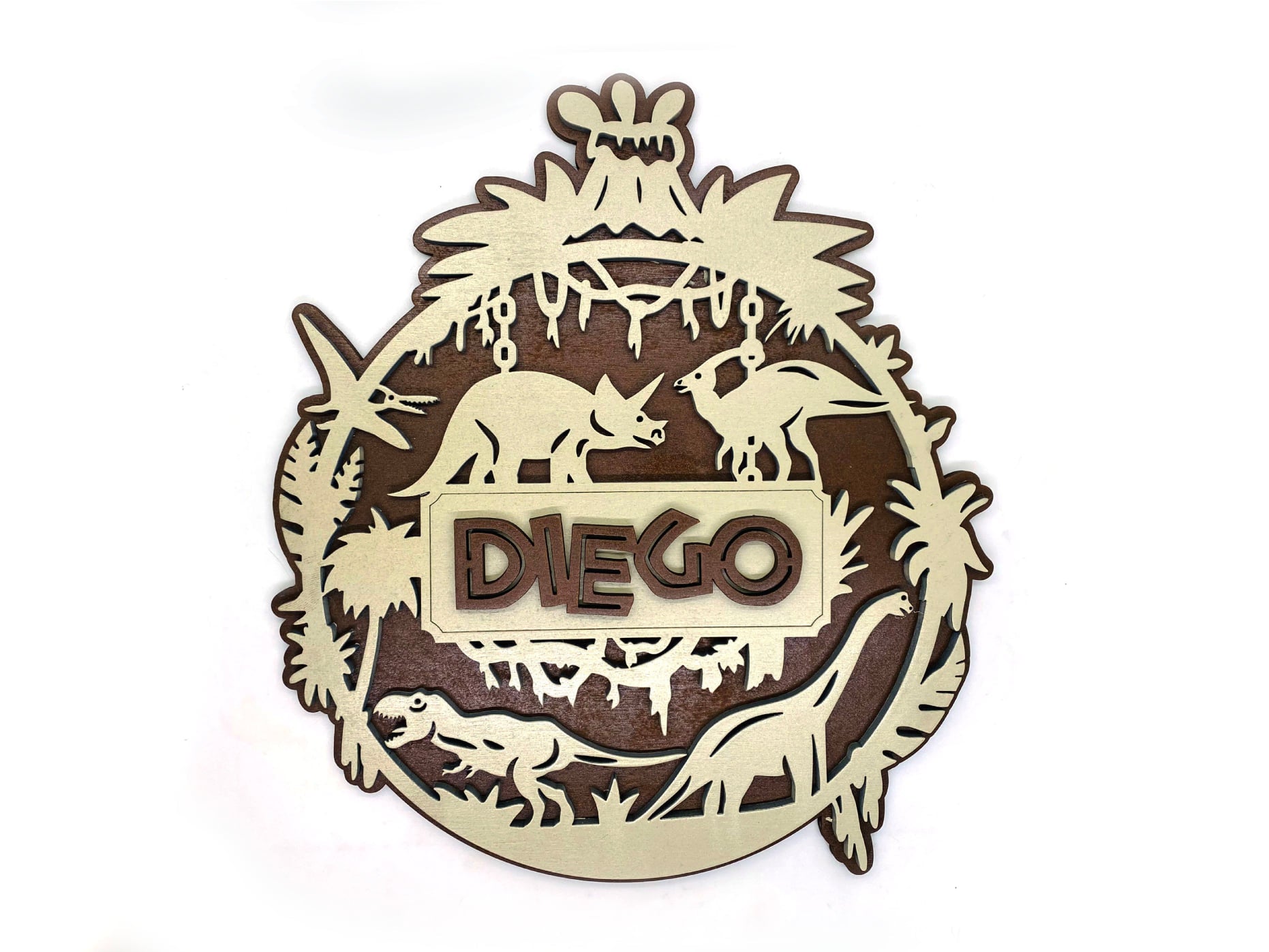Dinosaur Personalized Child Bedroom Round Sign