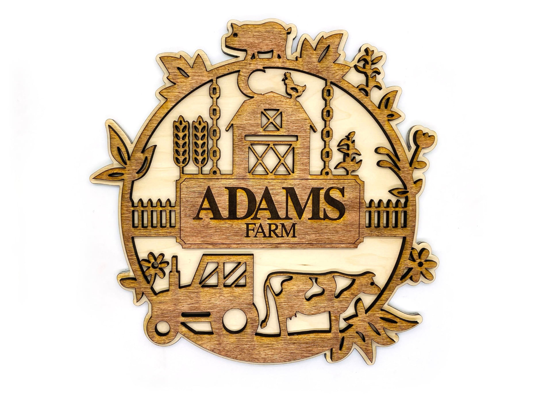 Farm Personalized Round Sign Home Decor