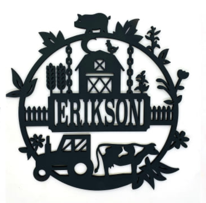 Farm Personalized Round Sign Home Decor
