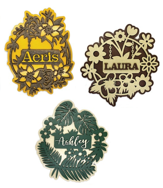 Flowers - Ashley Style Personalized Child Bedroom Round Sign