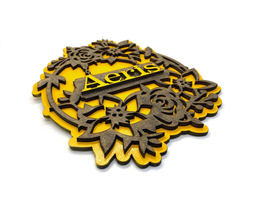 Flowers - Aeris Style Personalized Child Bedroom Round Sign