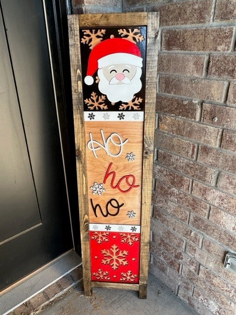 Ho Ho Ho | Interchangeable Porch Leaner + Insert | Outdoor Sign |