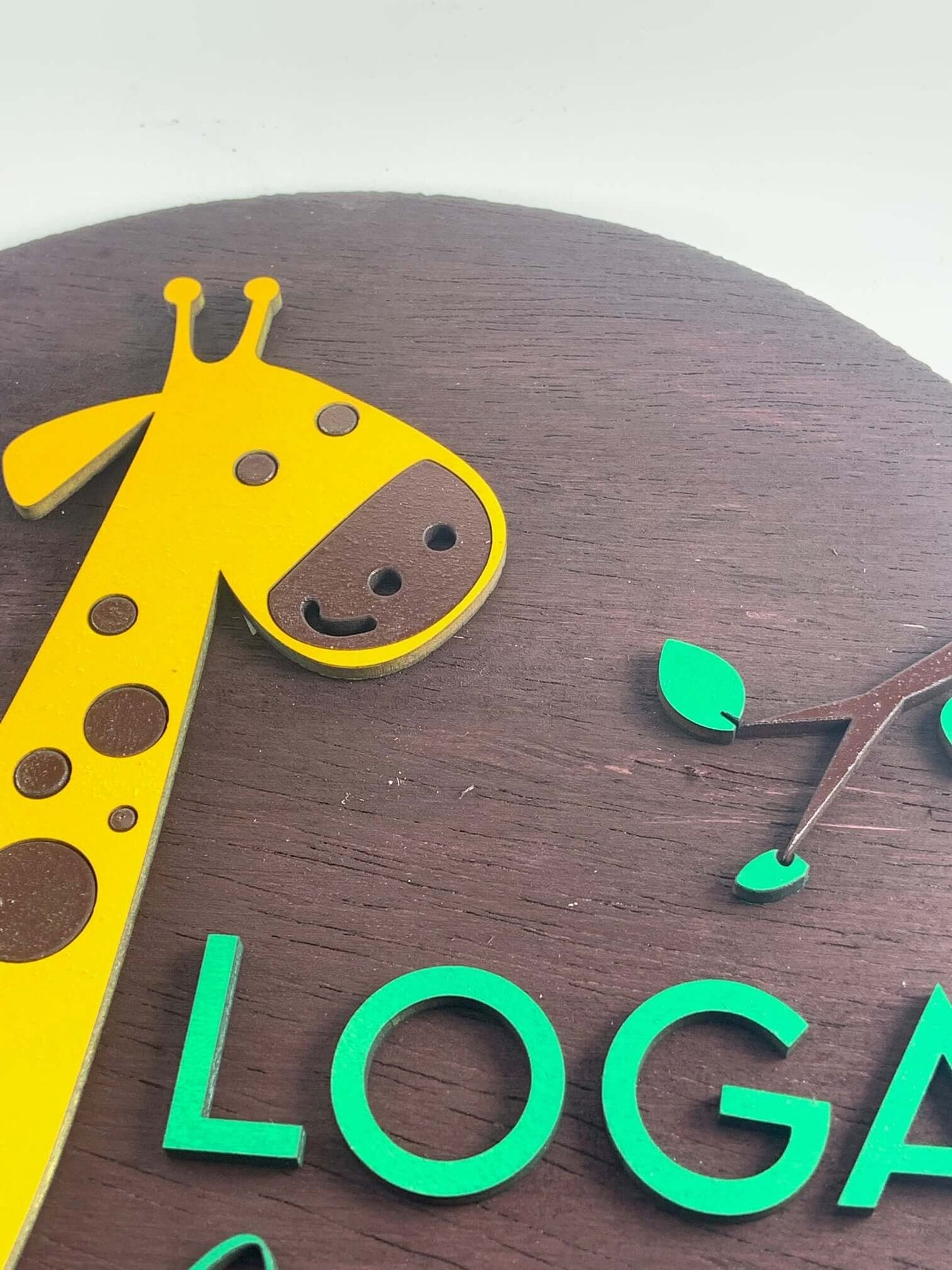 10" to 20" Giraffe Personalized Nursery Child Room Sign