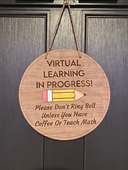 Virtual Learning Door Sign - 3D Pencil