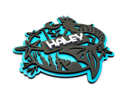 Mermaids Personalized Child Bedroom Round Sign