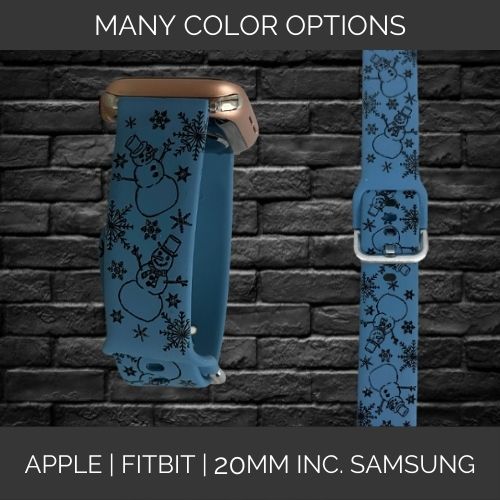 Snowmen | Apple Samsung Fitbit Compatible Watchband | Multiple Colors Available