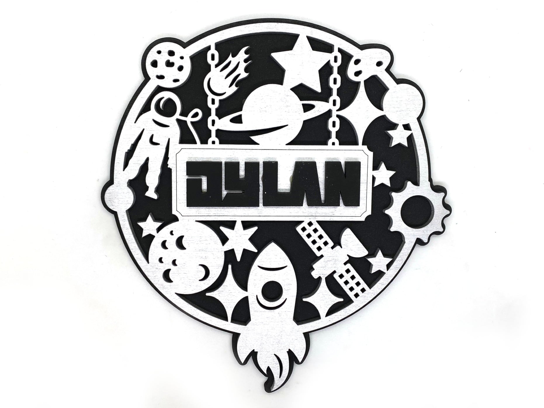 Space Astronaut Personalized Child Bedroom Round Sign