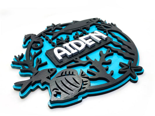 Underwater Ocean Personalized Home Decor Round Sign
