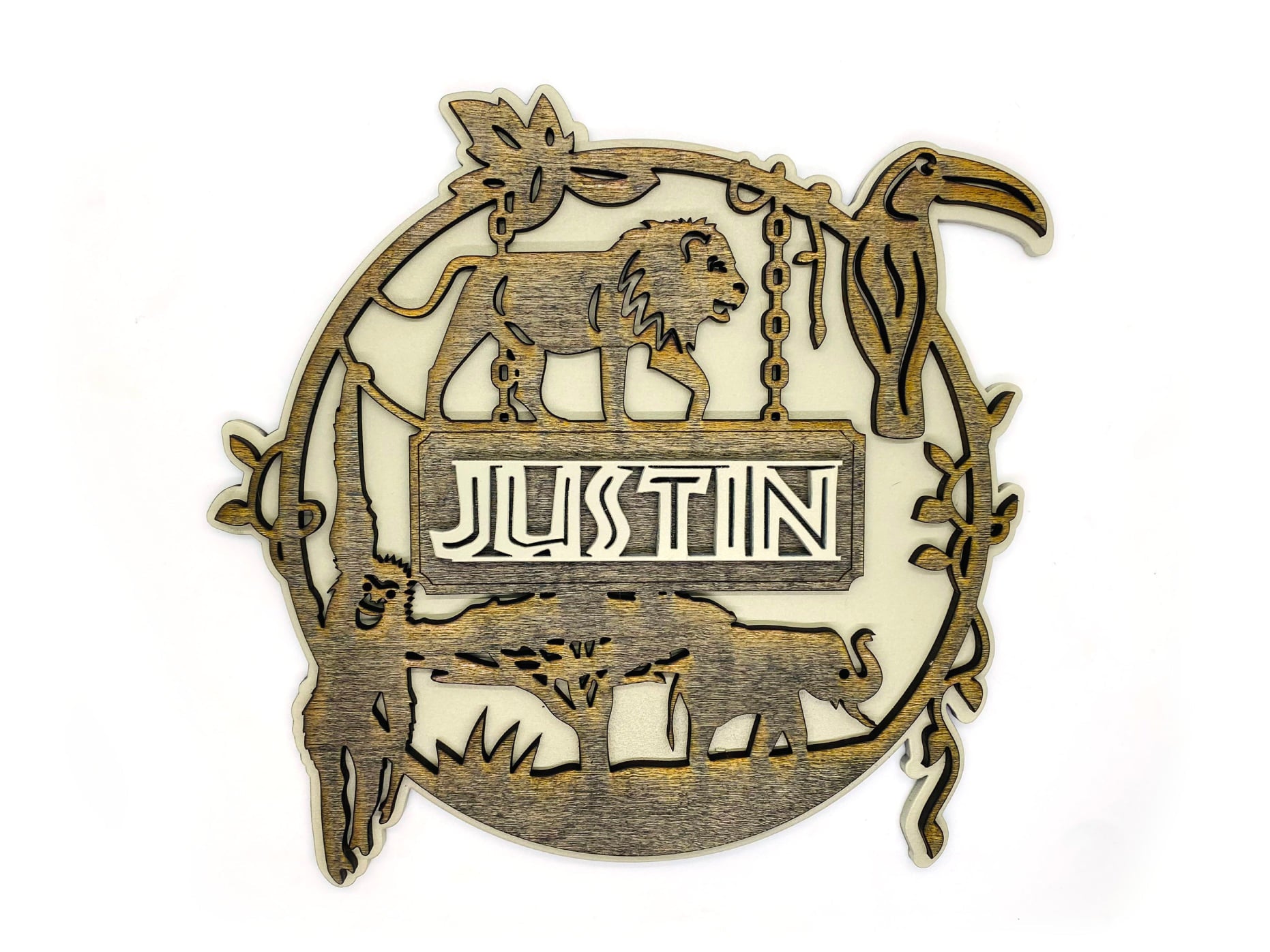 Jungle Personalized Child Bedroom Round Sign