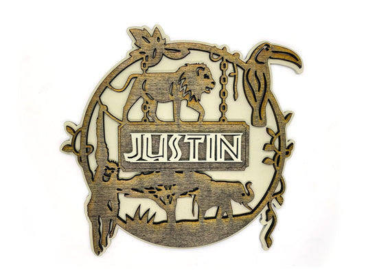 Jungle Personalized Child Bedroom Round Sign