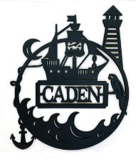 Pirate Personalized Child Bedroom Round Sign