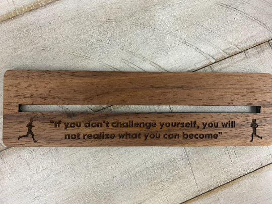 Personalized Runner Personal Best Walnut Sign