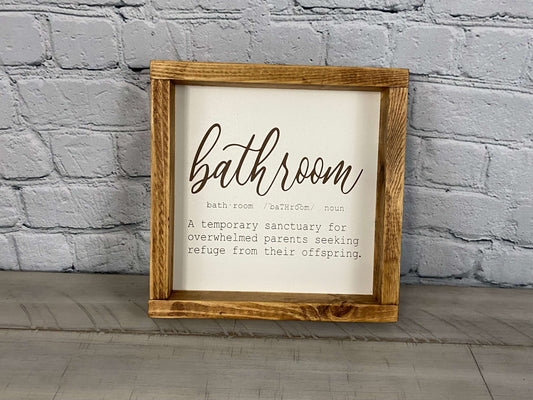 Bathroom Definition Sign - Farmhouse Decor - Funny Decor Sign