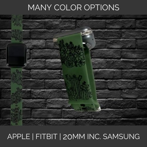 Cactus Watchband | Apple Samsung Fitbit Compatible Watchband | Multiple Colors Available