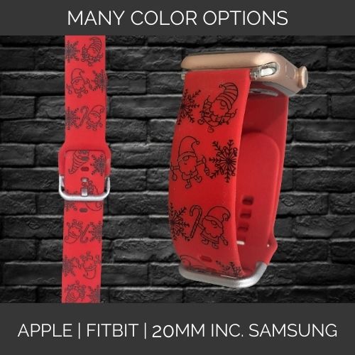 Christmas Gnomes | Apple Samsung Fitbit Compatible Watchband | Multiple Colors Available