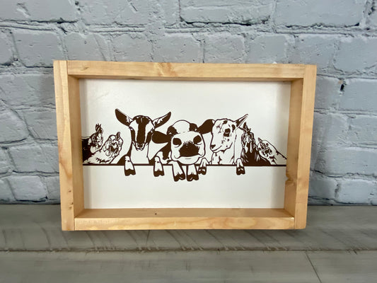 Cow and Friends - Farmhouse Decor - Funny Decor Sign