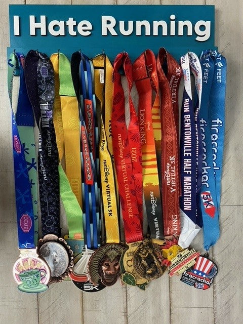 I Hate Running Medal Rack Display