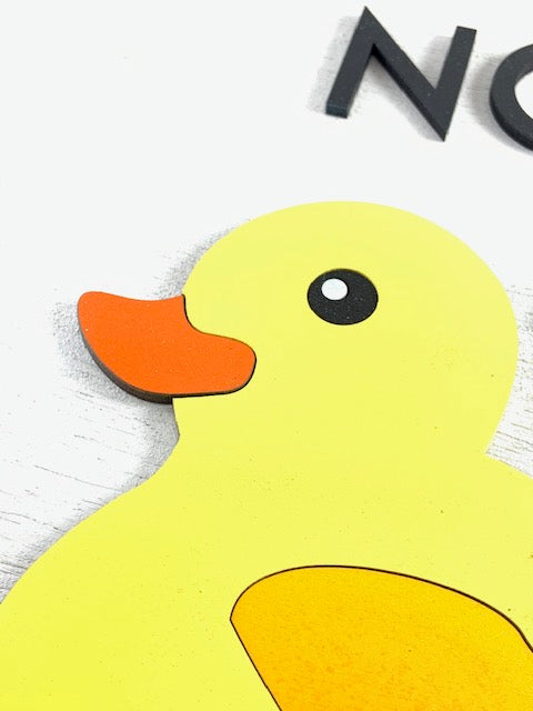 Nursery Room Sign with Name and Duck for Childrens Room