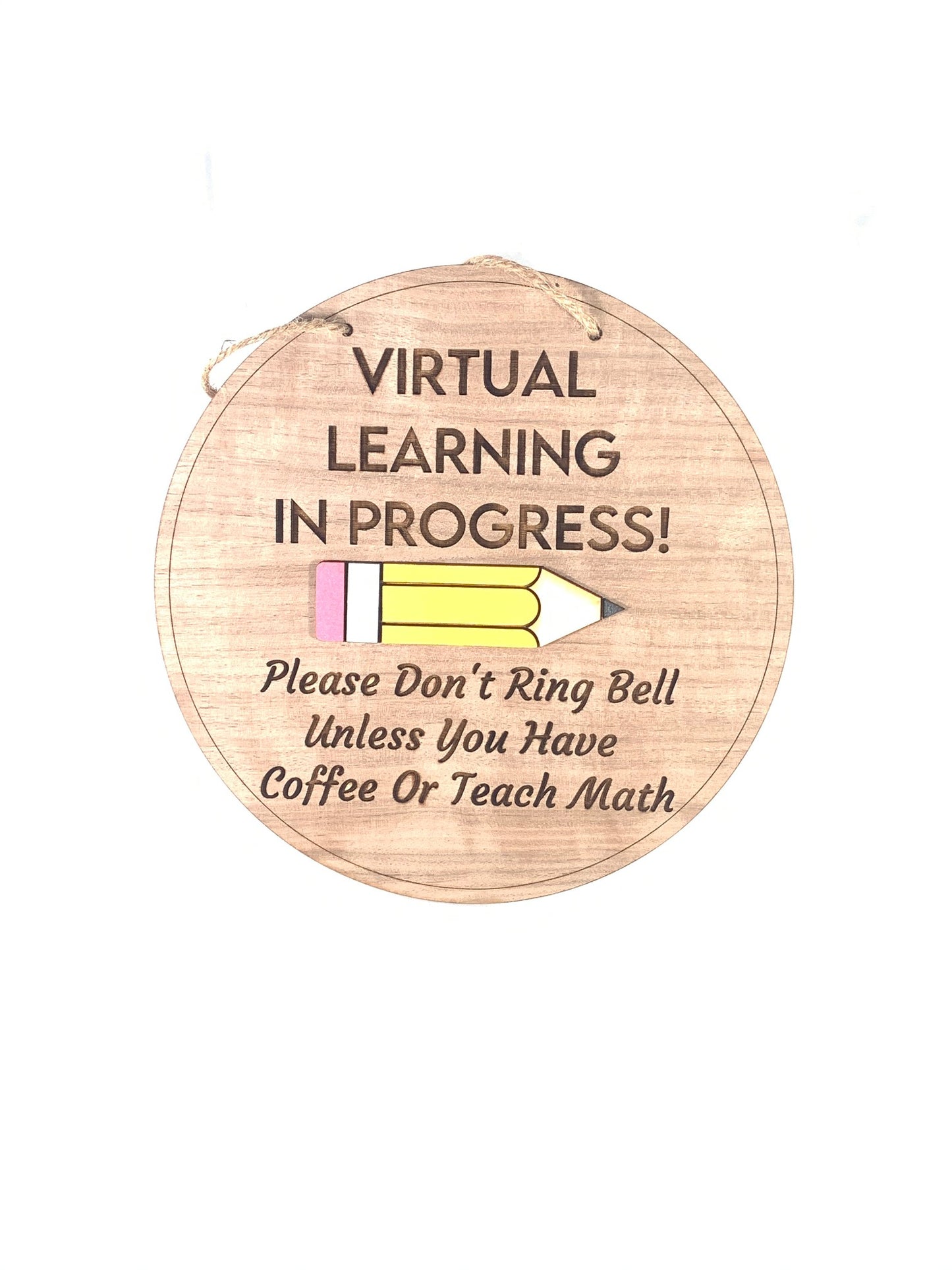 Virtual Learning Door Sign - 3D Pencil