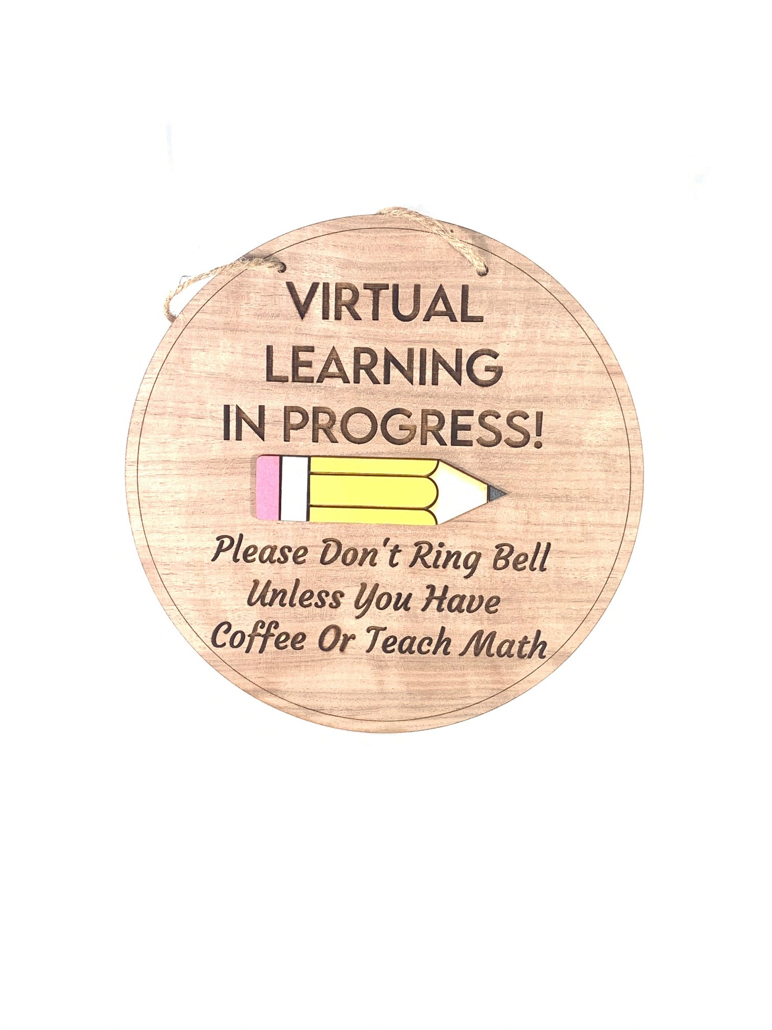 Virtual Learning Door Sign - 3D Pencil