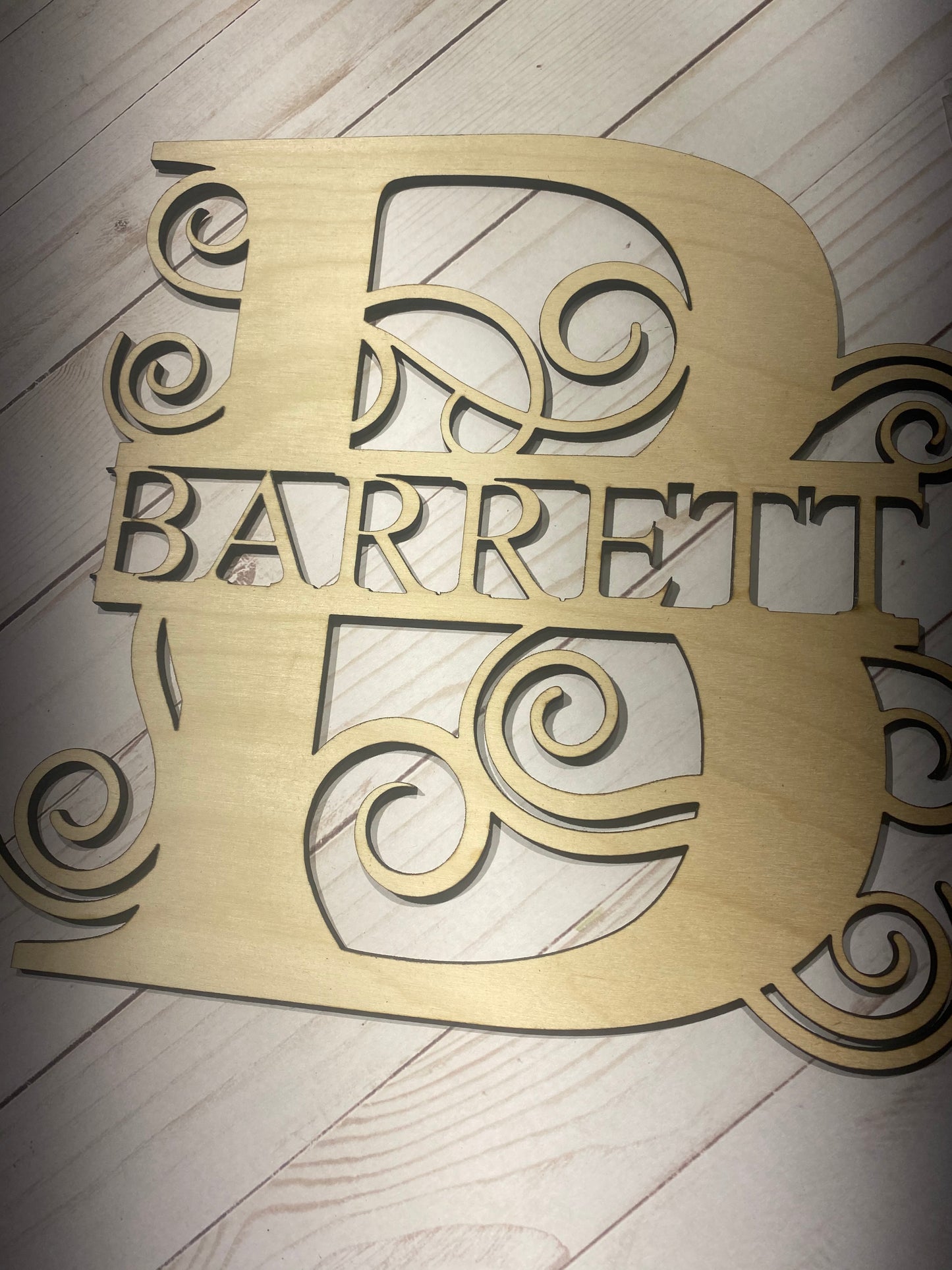 Monogram or Family Name Sign Wood Name Sign Custom Personalized