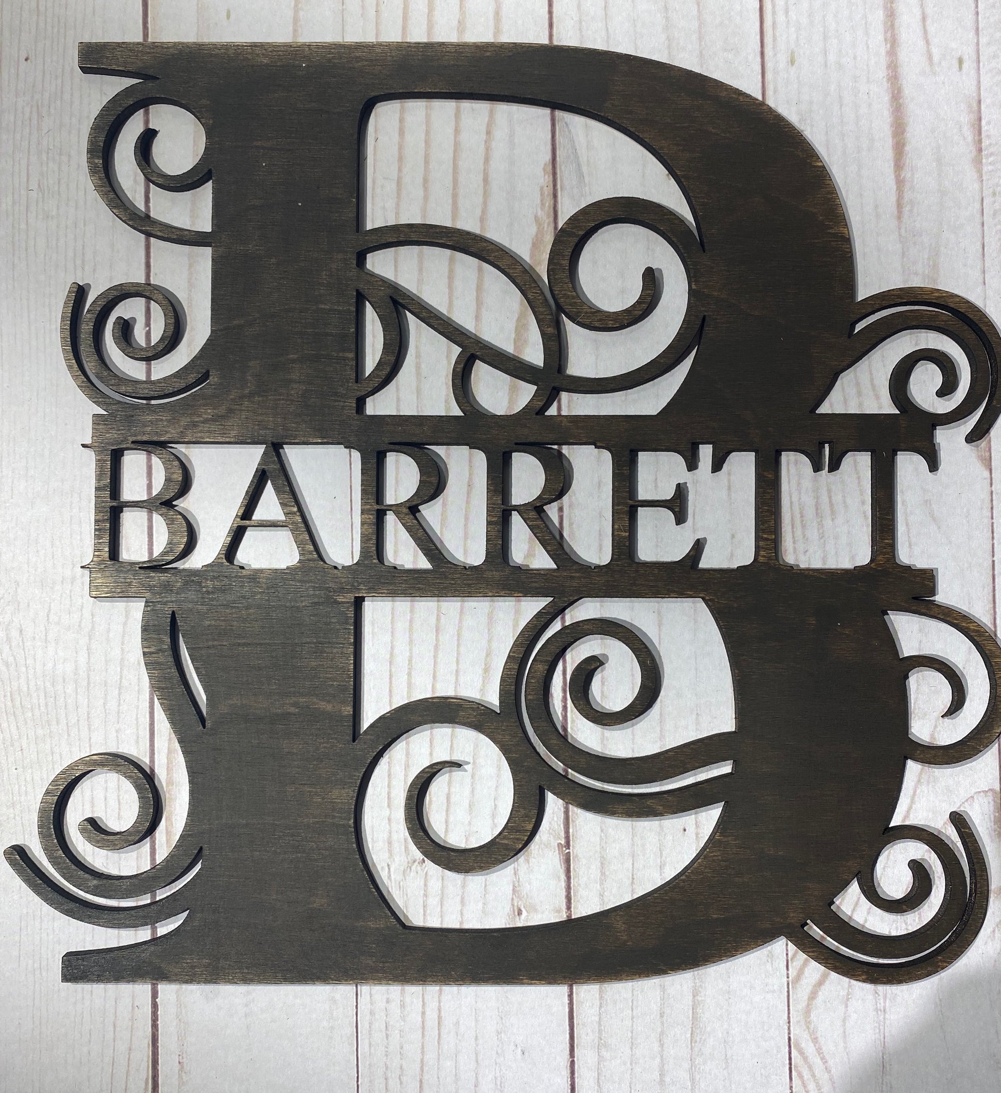 Monogram or Family Name Sign Wood Name Sign Custom Personalized
