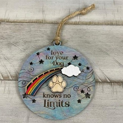 Love For Your Dog Knows No Limit Wooden Christmas Ornament