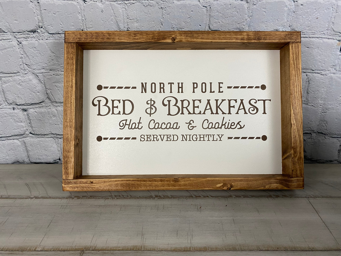 North Pole Bed and Breakfast Sign - Farmhouse Decor - Christmas Decor Sign