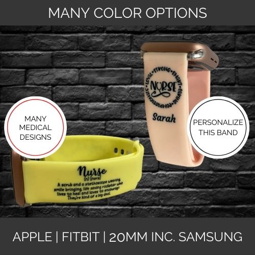 Medical Field Multiple Design Option Band | Apple Samsung Fitbit Compatible Watchband | Multiple Colors Available