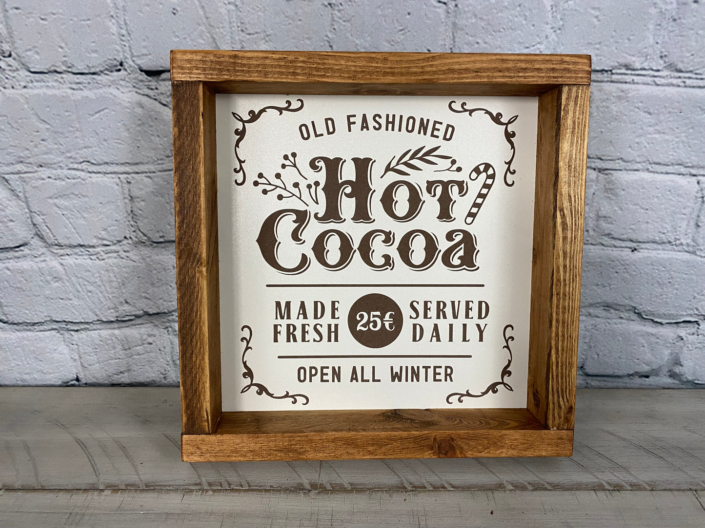 Old Fashioned Hot Cocoa Sign - Farmhouse Decor - Christmas Decor Sign