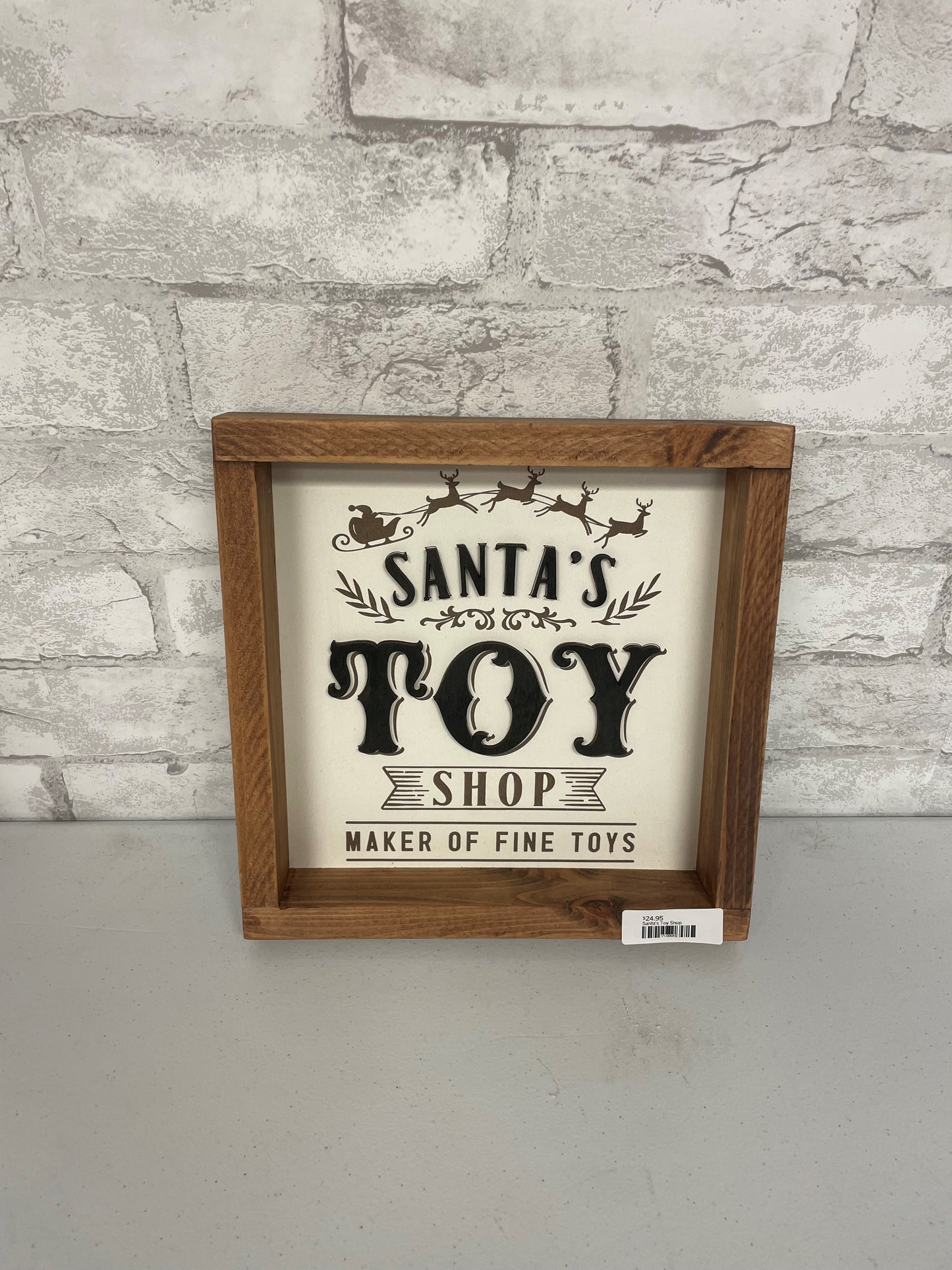 Santa's Toy Shop - Farmhouse Decor - Holiday Decor Sign