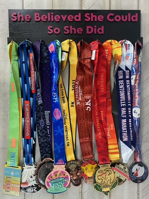 She Believed She Could So She Did Medal Rack Display