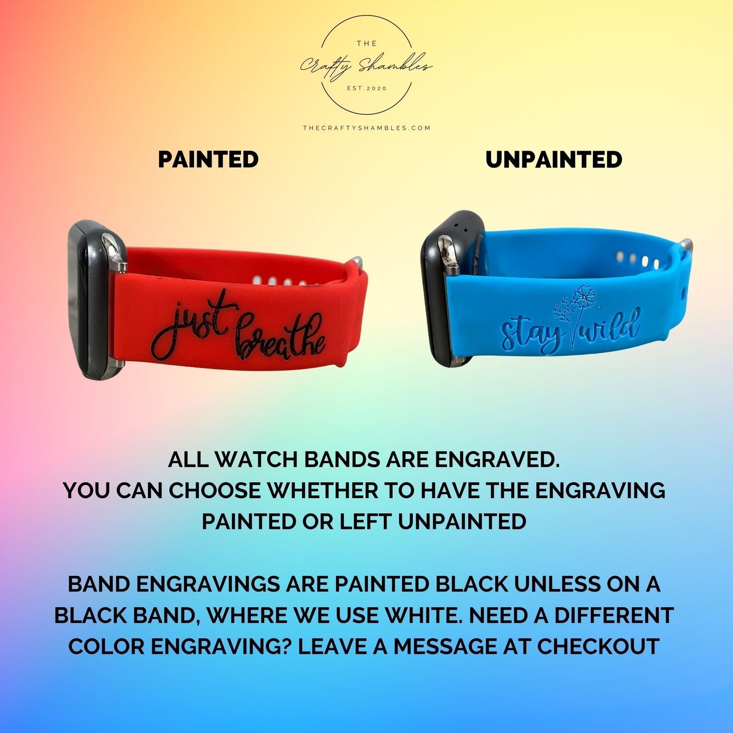 I Am Enough | Inspirational | Apple Samsung Fitbit Compatible Watchband | Multiple Colors Available